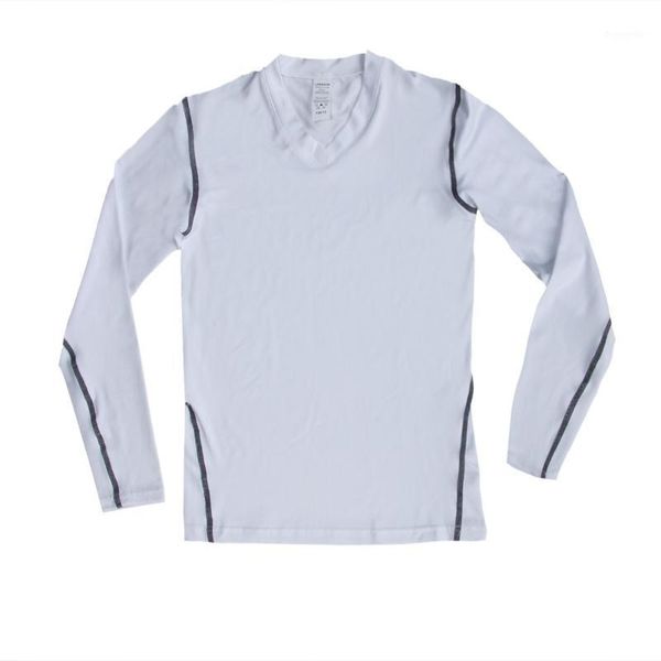 

2020 boy's v-neck compression shirts long sleeve quick dry breathable t-shirt moisture wicking basketball football sport, Black;blue