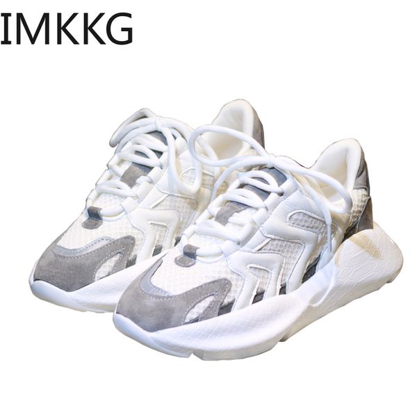 

2019 stylish four seasons running shoes women white sneakers lace-up lightweight breathable walking shoes 1020, Black;white