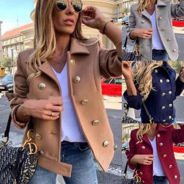 

new winter women wool & blends short coats jackets casual warm overcoat fashion long coats double breasted, Black;brown