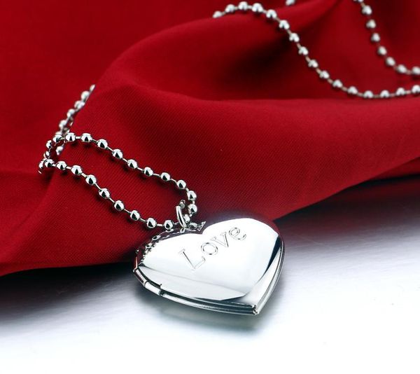 

lady decoration silver color necklace,cute heart-shaped p box pendant girl clavicle necklace fashion process jewelry