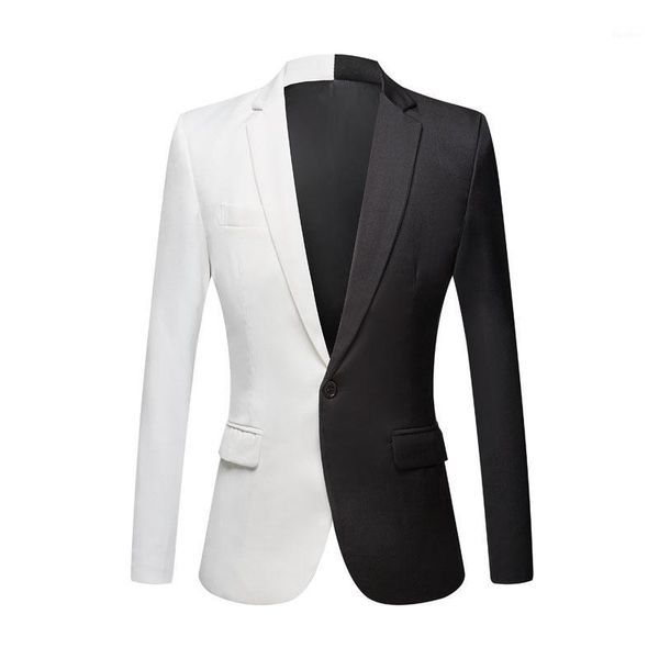 

fashion white black red casual coat men blazers+black pants stage singers costume blazer slim fit party prom suit(jacket+pant)1