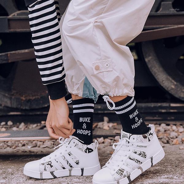 

ins socks in the tube socks korean version of the college wind just men's trend korean version of street hip hop1, Black