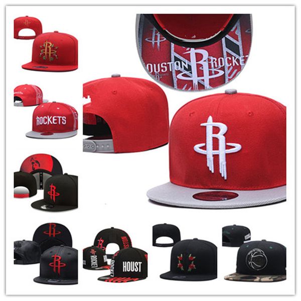 

houston mens womens harden westbrook rockets basketball snapback hats baseball football cap flat adjustable cap sports hat mix order, Black