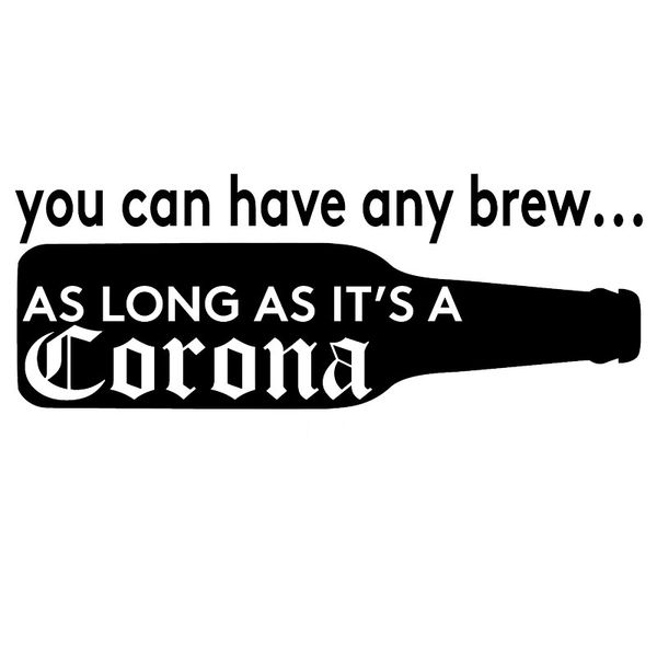 

20.3cm*7.6cm you can have any brew as long as it's a corona vinyl decal car stickers and motorcycle styling black/sliver c8-1391