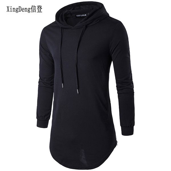 

men's autumn long sleeve punk shirts europe street hoodie fashion men hip hop hooded streetwear tee shirt clothes kg-942, Black