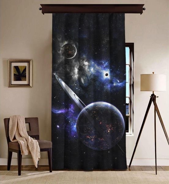 

cipcici fantasy planets space single panel blackout curtain for living room bed room curtains for window treatment solid curtain