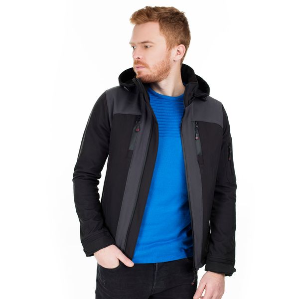 

buratti water resistant soft shell coat male coat 55618 k7000, Black