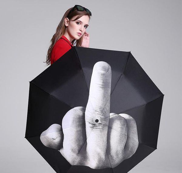 

umbrellas black umbrella men cool finger women middle 201130 windproof parasol rain middle personality folding umbrella finger sqcua