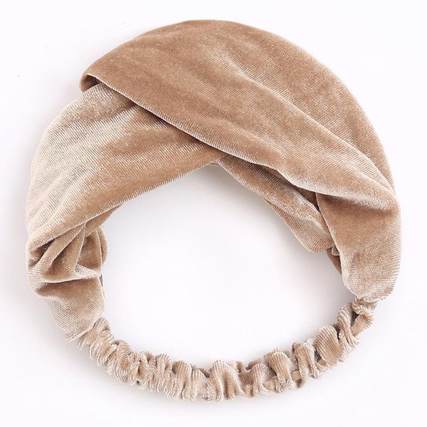 

new women girls winter velvet hair bands solid color headbands vintage cross turban bandage bandanas hairbands hair accessories q bbywoz