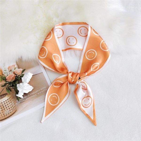 

geometric stripe skinny scarf for women hair neck silk scarf for ladies foulard headband bag fashion1, Blue;gray