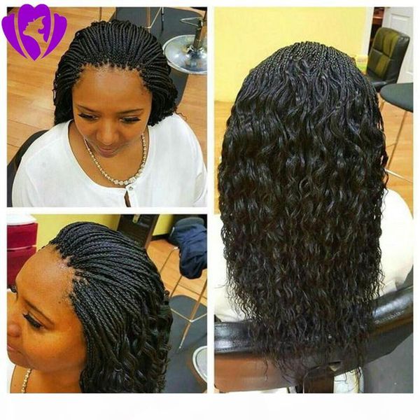 

selling short braided lace front wig synthetic heat resistant hair bob box braids wig for black women ing