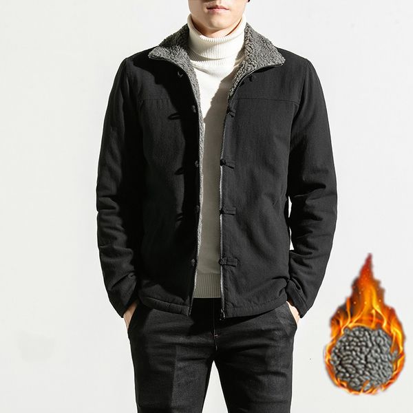 

2020 chinese style winter tang jacket cotton and hemp loose large men, Black;brown