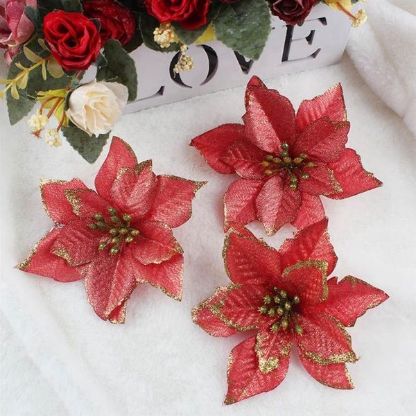 

36pcs 14cm christmas flower artificial flower for children birthday party decoration new year christmas decor for home navidad