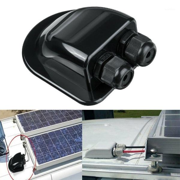 

waterproof abs junction box double cable entry gland for rv solar panel motorhomes campervans caravans boats travel trailer1