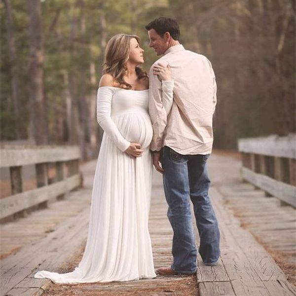 

new maternity dresses for p shoot chiffon pregnancy dress pgraphy prop maxi gown dresses for pregnant women clothes 2020 c1008, White