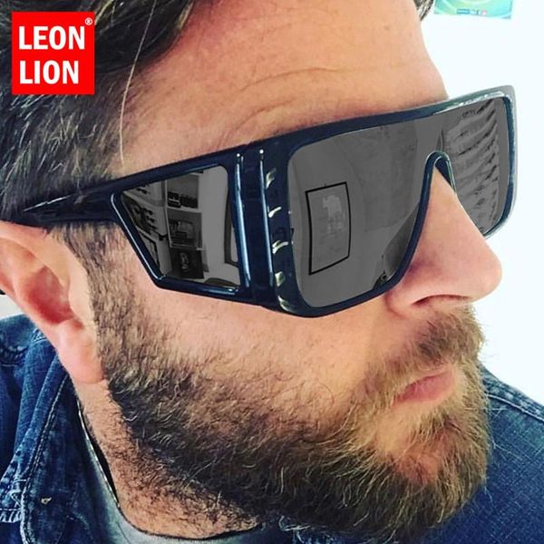 

leonlion oversized sunglasses men 2020 square sun glasses for men/women vintage eyeglasses men luxury feminino, White;black