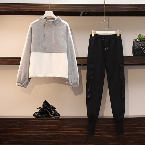 

2sf4boversized women's autumn and winter westernized junior sanitary suit, Black