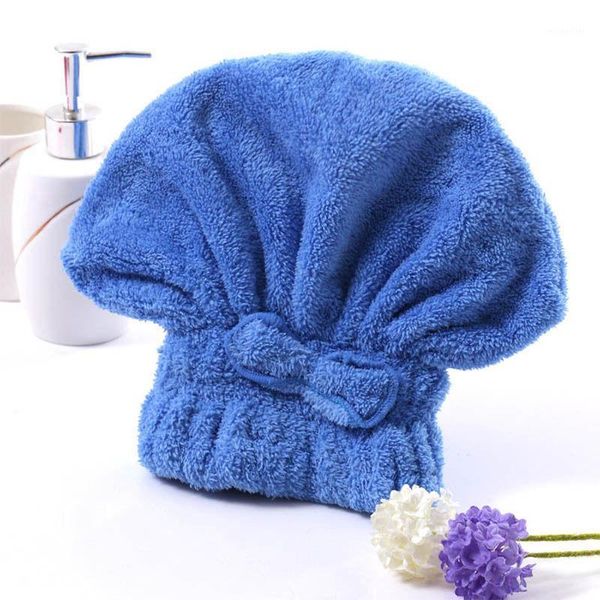 

towel 1pc soft microfiber hair quick-dry comfortable bath spa cap bathing wash solid color shower hat home1