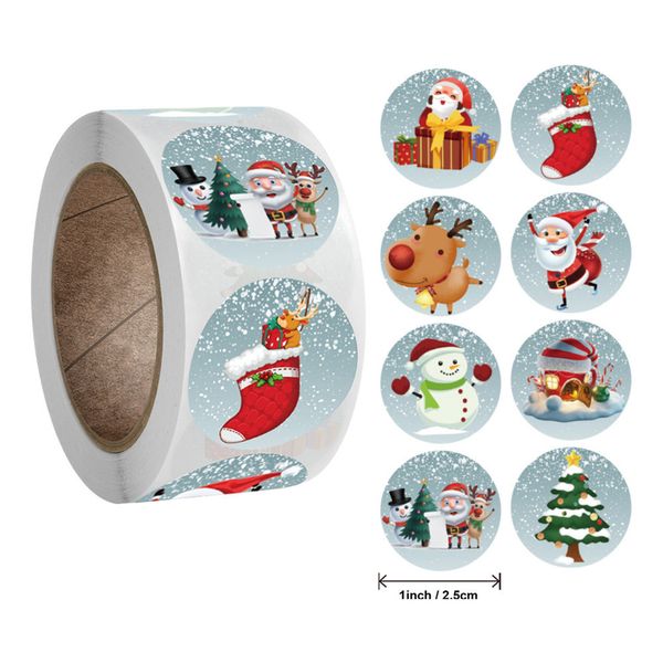 

new elk 500pc/roll bag merry candy stickers tree sealing sticker christmas gifts box labels decorations new year 2