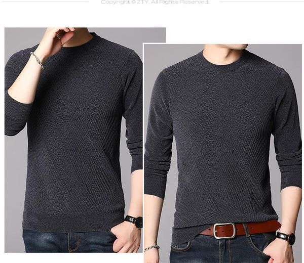 

men's sweaters 2021 autumn winter round neck long-sleeved solid color 204, White;black