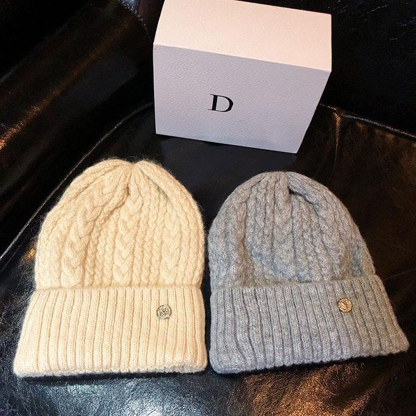 

beanie/skull caps womens beanie hat warm autumn women wool knit cuff watch cap for girls spring skull hats female, Blue;gray