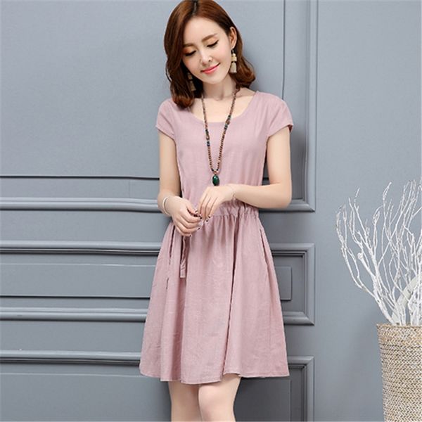 

orvhu cotton women's linen dress spring and summer women's dress summer cotton size linen slim fit large and hfkfe, Black;gray