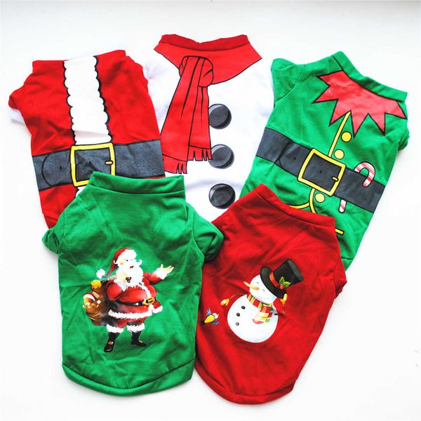 

xs/s/m/l pet christmas cute cartoon clothes small dog cloth costume dress xmas apparel for kitty dogs