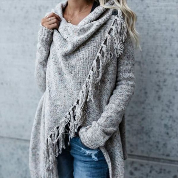 

explosion tassel design sweater plus size coat sweater women pullover long sleeve outwear knit loose ladies autumn winter, White;black