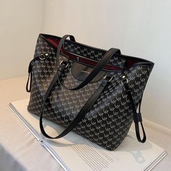 

new original design ladies large-capacity bag 2020 autumn/winter new fashion simple shoulder bag wild tote letter bucket