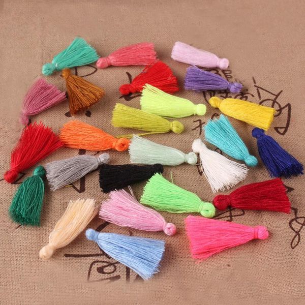 

100pc 3cm mini cotton thread fabric tassel diy pendant jewelry bracelet key making fringe trim craft tassels sewing accessories h qylktg
