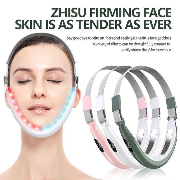 

face care devices chin v-line up lift belt machine v lifting slimming vibration massager double reducer jaw exerciser jade roller 220211
