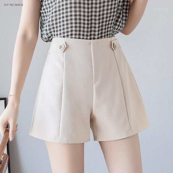 

elastic high waist summer wide leg shorts women work fashion 2019 loose streetwear short pants ladies chiffon shorts femme1, White;black