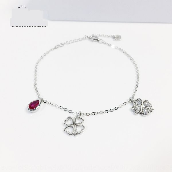 

s925 sterling silver lucky clover для женщин классического стиля простого темперамента клевер браслет и алмазов полных бриллиантового брасле, Golden;silver