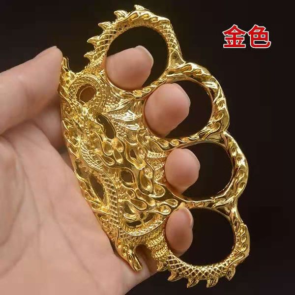 

2020 chinese dragon metal iron four-finger clasp fist defensive tiger finger tiger glove legal self-defense weapon hand support sale