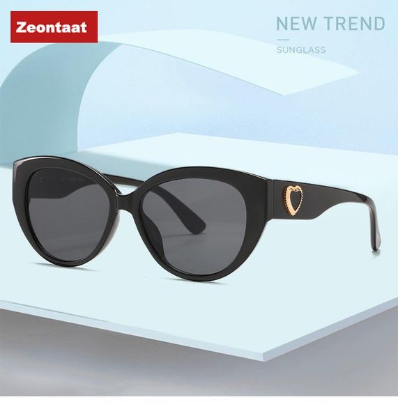 

new retro fashion sunglasses women love heart brand designer vintage cat eye black sun glasses female lady uv400 oculos, White;black