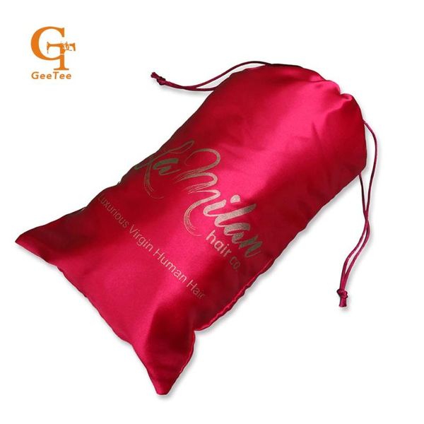 

custom logo hair satin bag