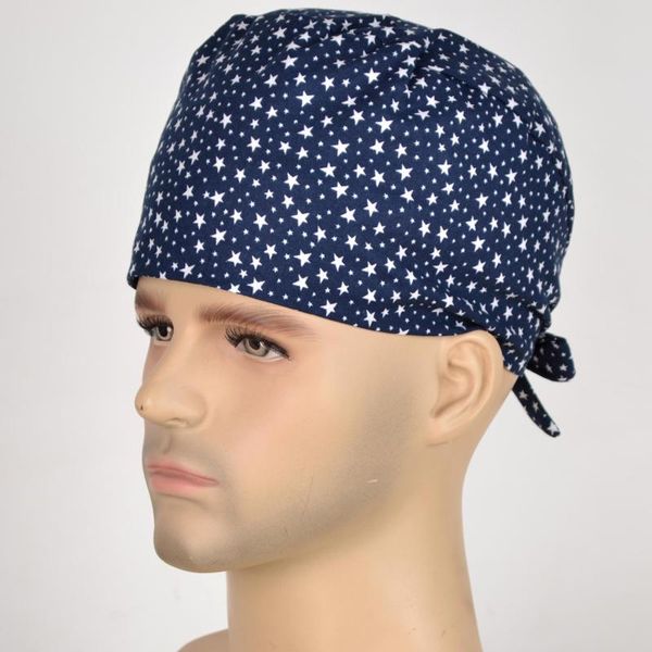 

beanies scrub caps for men and women,scrub in blue with floral prints,2 sizes