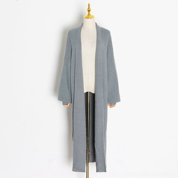 

4syfp норка пальто стиль сплошной цвет универсален 2020 пальто осени женщин свитера нового кардигана продлен стрит свитера sj7g3, White;black