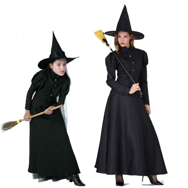 

2020 luxury witch evil witch black dress long dress halloween classic witch costume