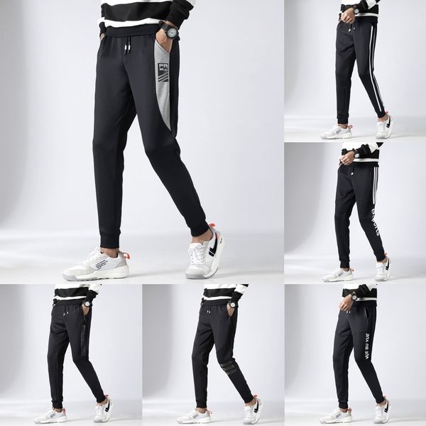 

autumn winter sports leisure men's long pants fashionable and versatile pull rope junior high school studentssmall leggings pantyhose t, Blue