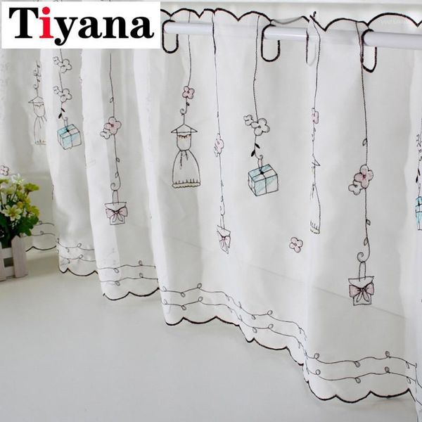 

white sheer half finished coffee short curtains semi-shade girl gift kitchen cabinet curtains cabinet screen partition jk314-11