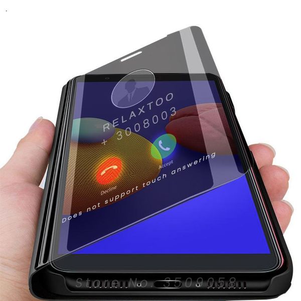 

smart mirror case for samsung galaxy a01 core a01core 2020 sm-a013f/ds 5.3'' phone cover magnetic stand book co bbybrs