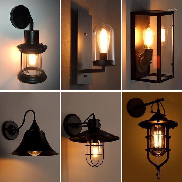 

wall lamp american retro industrial style creative bedside balcony aisle wrought iron nostalgic corridor bar cafe lamps lx1022141