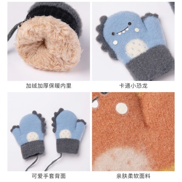 

plush lovely newgloves warm autumn children's winter cartoon dinosaur boys and girls baby children