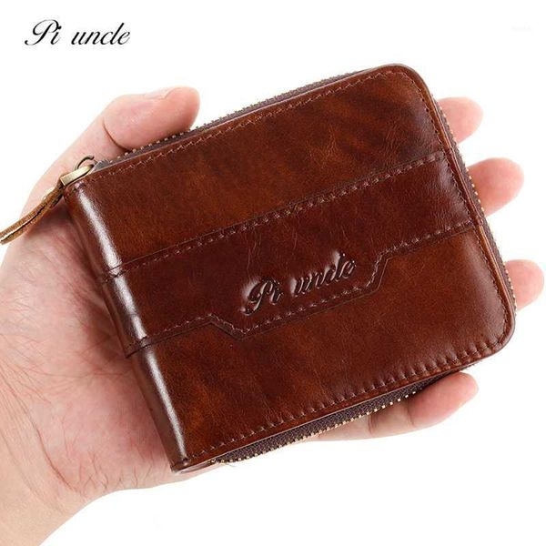 

wallets 100% genuine leather men's zipper coin purse short male money bag small card holder man clutch bags1, Red;black
