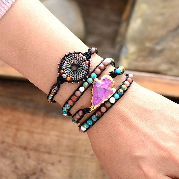 

new seed beads boho браслеты женщины природные камни из бисера тканые wrap браслет уникальный ручной friendship brcelets dropship jlloze, Golden;silver