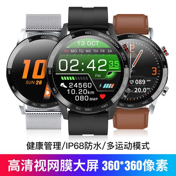 

l16 smart wristwatch ip68 hd round screen app dial download sports watch