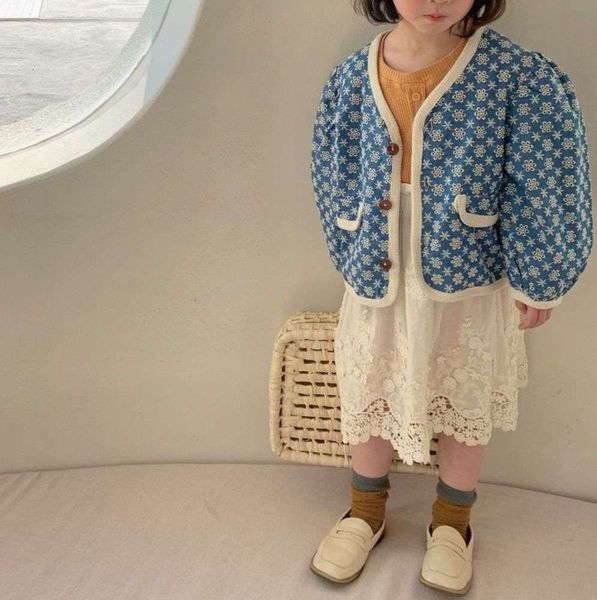 

fashion spring korean 2021 embroidered new lace princs skirt lovely huzhou zhili children's clothing substitute, Blue