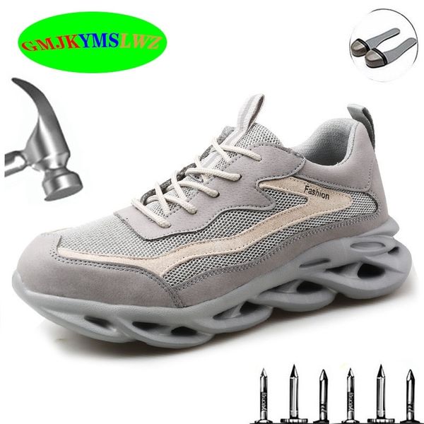 

labor shoes men and women anti-smashing anti-puncture breathable lightweight summer steel toe cap work shoes safety shoes y200915, Black;brown