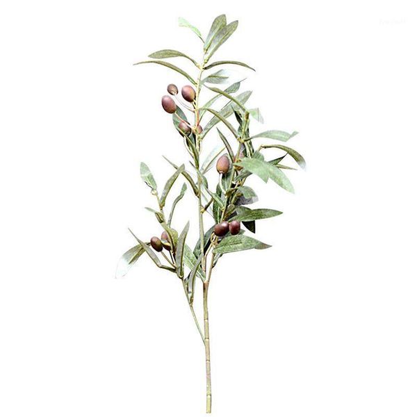 

artificial olive leaf green plants fruits branches fake leaves home decor1